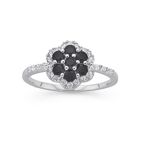 Silver+Black+%26amp%3B+White+CZ+Flower+Dress+Ring