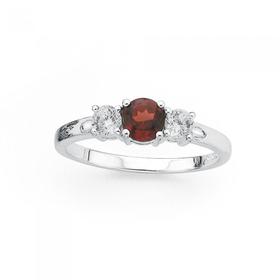 Silver-Garnet-Cubic-Zirconia-Ring on sale