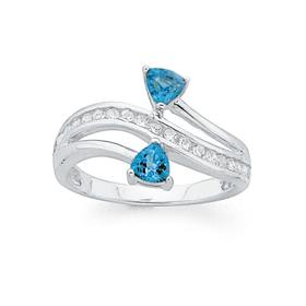 Sterling-Silver-Blue-Topaz-Dress-Ring on sale