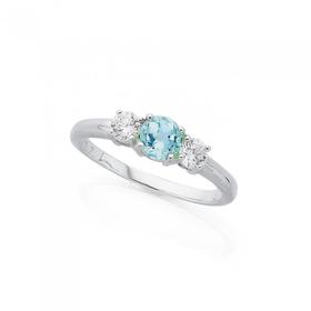 Sterling-Silver-Blue-Topaz-Cubic-Zirconia-Ring on sale