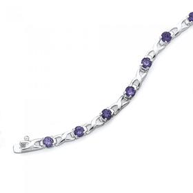 Sterling-Silver-Violet-Cubic-Zirconia-Kiss-Bracelet on sale