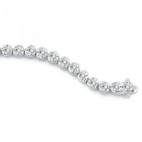 Sterling-Silver-Round-Cubic-Zirconia-19cm-Tennis-Bracelet on sale
