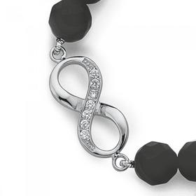 Sterling-Silver-Onyx-Infinty-Bracelet on sale