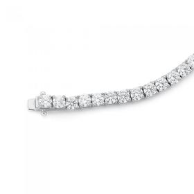 Sterling-Silver-Cubic-Zirconia-19cm-Tennis-Bracelet on sale