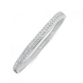 Sterling-Silver-Cubic-Zirconia-Bangle on sale