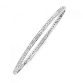 Silver-65mm-Cubic-Zirconia-Bangle on sale