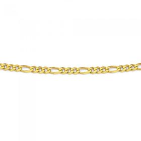 9ct+Gold+55cm+Solid+Figaro+3%2B1+Chain