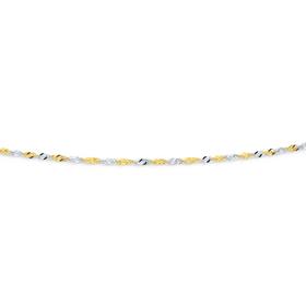 Solid-9ct-Two-Tone-45cm-Singapore-Chain on sale