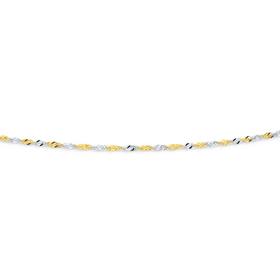 9ct-Gold-Two-Tone-45cm-Solid-Singapore-Chain on sale
