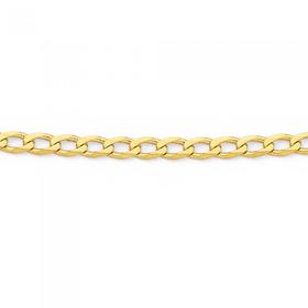 9ct+Gold+55cm+Solid+Open+Curb+Chain