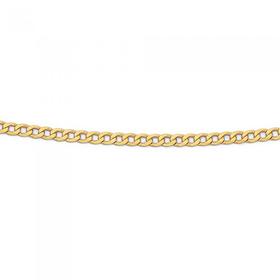 9ct+Gold+50cm+Solid+Flat+Curb+Chain