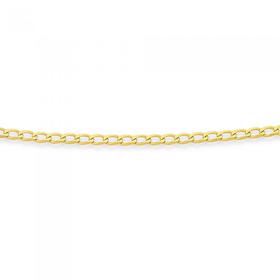 9ct+Gold+45cm+Solid+Curb+Chain