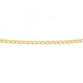 9ct+Gold+45cm+Solid+Curb+Chain