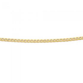 9ct+Gold+45cm+Solid+Oval+Curb+Chain