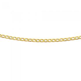 9ct+Gold+45cm+Solid+Curb+Chain