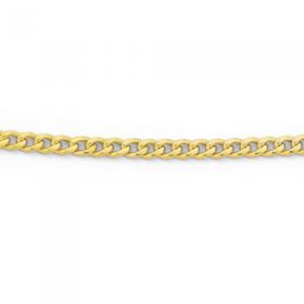 9ct+Gold+55cm+Solid+Curb+Chain