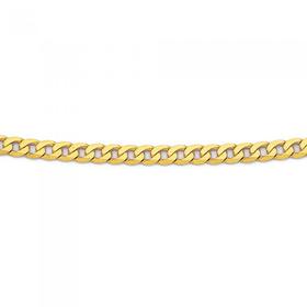 9ct+Gold+45cm+Solid+Curb+Chain