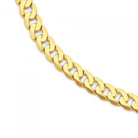 9ct+Gold+55cm+Solid+Curb+Gents+Chain