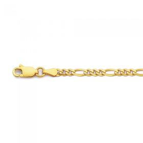 9ct-Gold-185cm-Solid-Figaro-31-Bracelet on sale