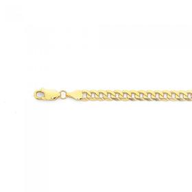 9ct+Gold+19cm+Solid+Flat+Curb+Bracelet