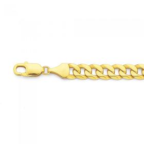 Solid-9ct-Gold-22cm-Flat-Curb-Bracelet on sale