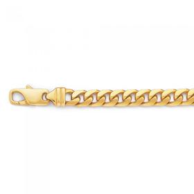 Solid-9ct-Gold-20cm-Oval-Convex-Curb-Bracelet on sale