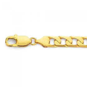 9ct+Gold+22cm+Solid+Curb+Bracelet