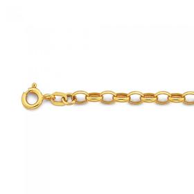 9ct-Gold-19cm-Oval-Belcher-Bracelet on sale