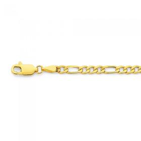 9ct-Gold-19cm-Hollow-Figaro-31-Bracelet on sale