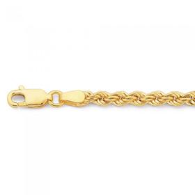 9ct+Gold+19cm+Hollow+Rope+Bracelet