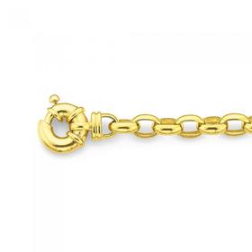 9ct-Gold-19cm-Solid-Oval-Belcher-Bolt-Ring-Bracelet on sale