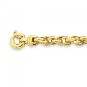 Solid-9ct-Gold-195cm-Triple-Oval-Belcher-Bracelet on sale