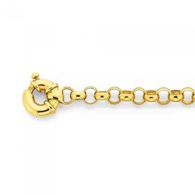 9ct-Gold-19cm-Solid-Belcher-Bolt-Ring-Bracelet on sale