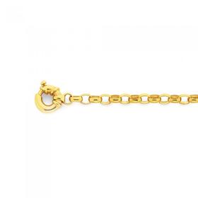 9ct-Gold-19cm-Solid-Oval-Belcher-Bracelet-with-Bolt-Ring on sale