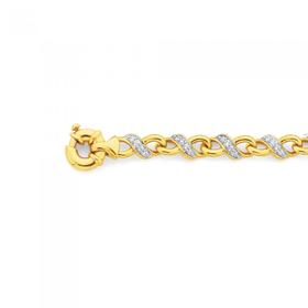 9ct-Gold-19cm-Cubic-Zirconia-Infinity-Bracelet on sale