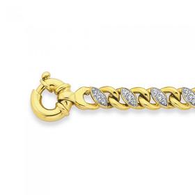 Solid-9ct-Gold-19cm-Curb-Link-Bracelet-with-Bolt-Ring-and-Cubic-Zirconia-Accents on sale