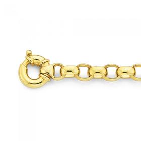 9ct-Gold-19cm-Solid-Belcher-Bolt-Ring-Bracelet on sale