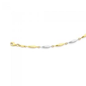 9ct-Two-Tone-19cm-Long-Bead-Bracelet on sale