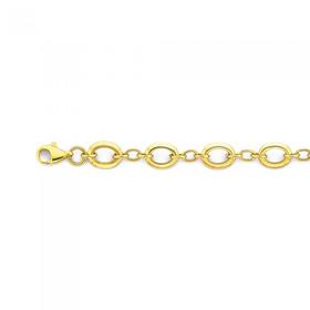 9ct-Gold-19cm-Fancy-Oval-Link-Bracelet on sale