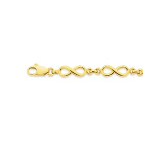 Solid-9ct-Gold-19cm-Infinity-link-Bracelet on sale