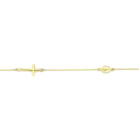 9ct-Gold-19cm-Cross-Madonna-Bracelet on sale