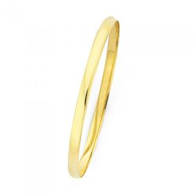 Solid-9ct-Gold-Half-Round-Bangle on sale