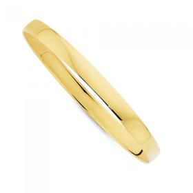 9ct+Gold+6x65mm+Solid+Bangle