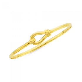 9ct-Gold-60mm-Solid-Knot-Bangle on sale