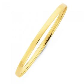 Solid-9ct-Gold-4mm-Wide-Oval-Bangle on sale