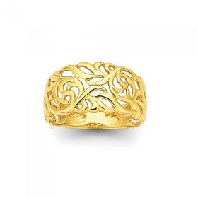 9ct-Gold-10mm-Wide-Filigree-Ring on sale