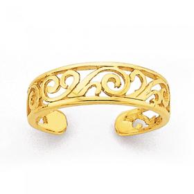 9ct-Gold-Filigree-Toe-Ring on sale