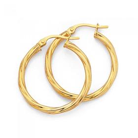 9ct-Gold-20mm-Twist-Hoops on sale