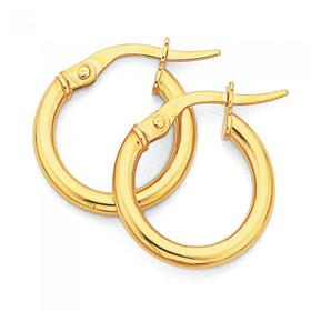 9ct+Gold+2x10mm+Polished+Hoop+Earrings