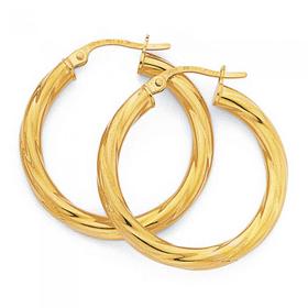 9ct-Gold-20mm-Twist-Hoop-Earrings on sale